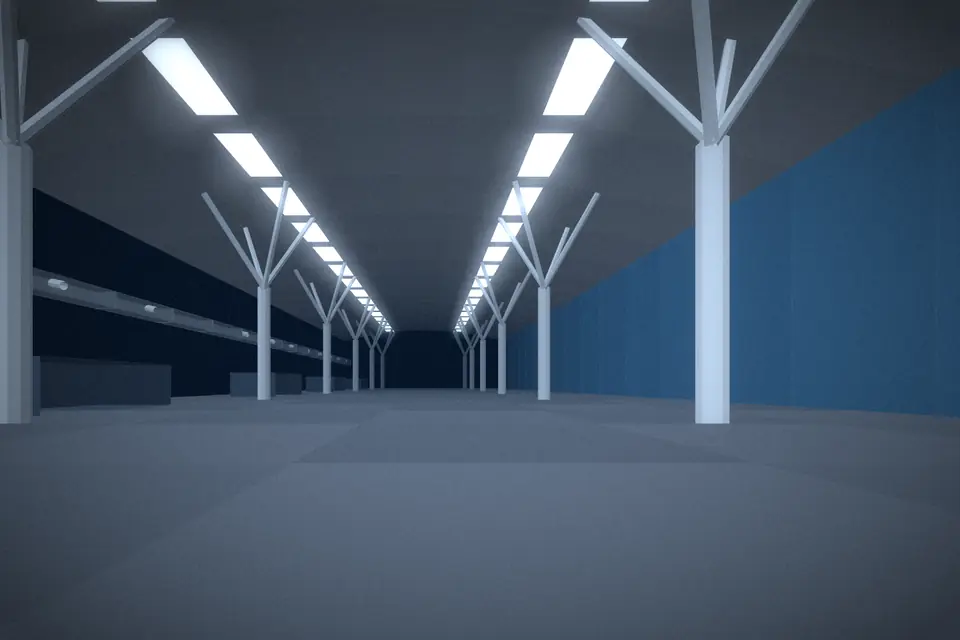 Visualisierung einer Terminalhalle