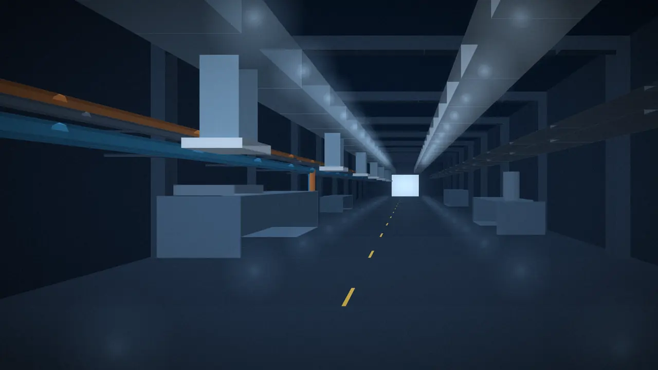 Visualisation of an industrial hall